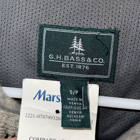 G.H. Bass & Co Mens 1/4 Button Henley Fleece Pullover Sweater Gray Small - Picture 5 of 8